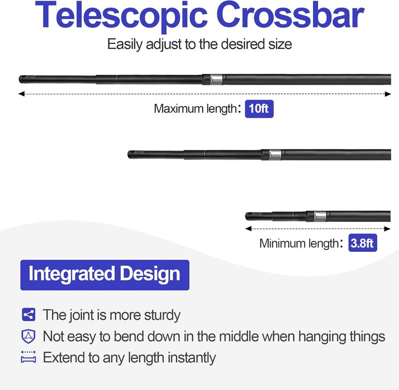 EMART 10x8.5FT Backdrop Stand, Photo Video Studio Adjustable&Lockable Heavy Duty Background Support System Kit with 6 Backdrop Clamps, 2 Sandbag and Carry Bag for Photography, Parties, Wedding, Video - Image 3